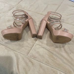 Nude platform heels